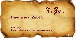 Havranek Zsolt névjegykártya
